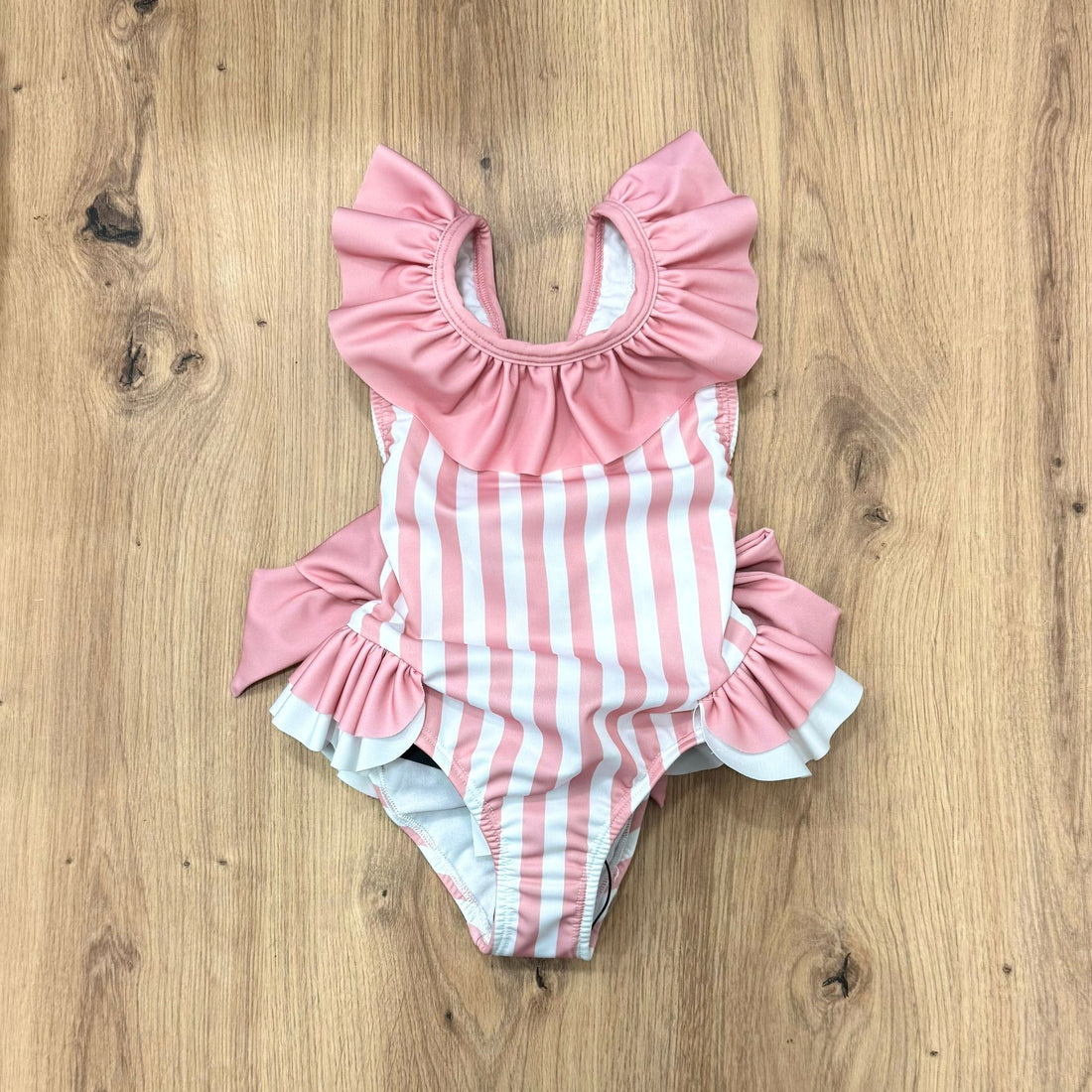Meia Pata costumino intero stripes coral - Anima Kids