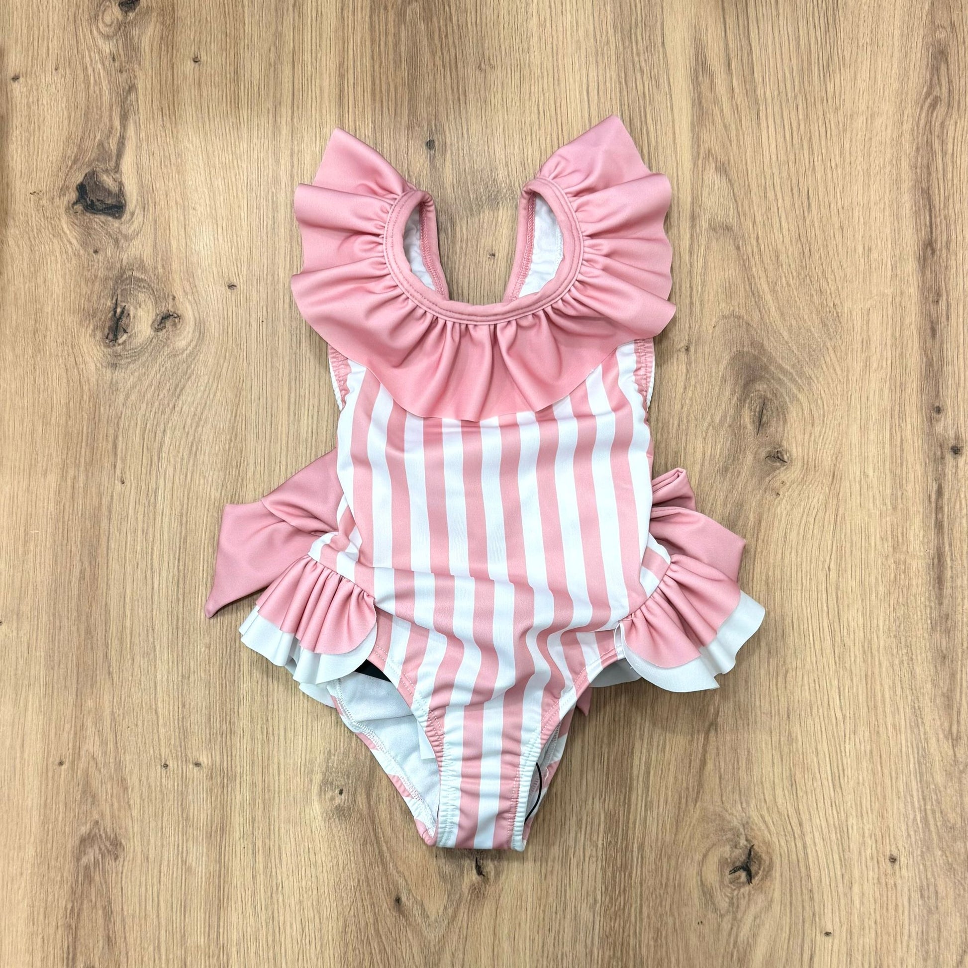 Meia Pata costumino intero stripes coral - Anima Kids