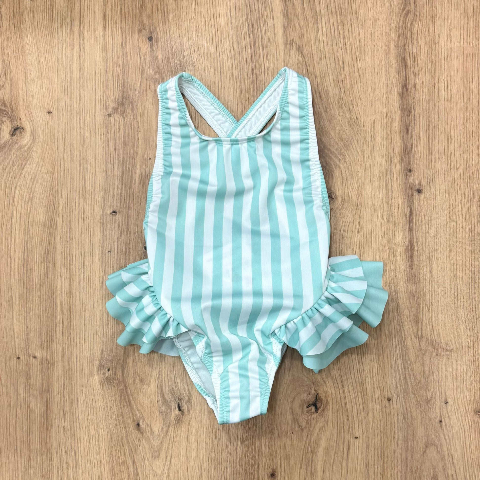 Meia Pata costumino intero stripes mint - Anima Kids