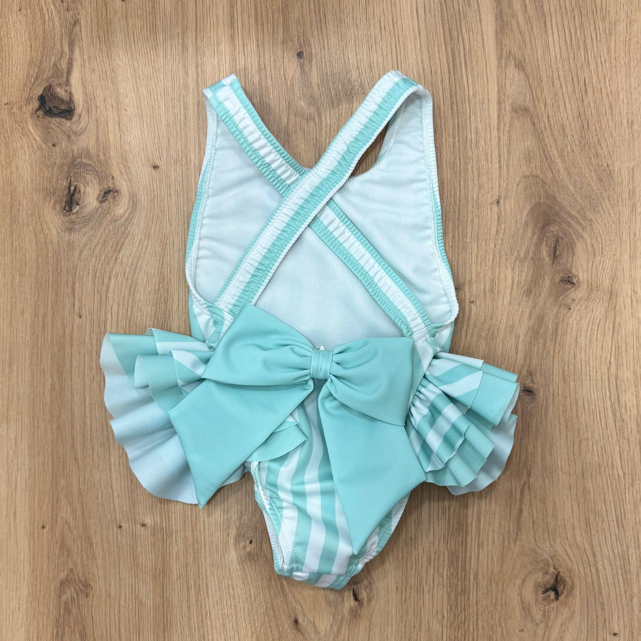Meia Pata costumino intero stripes mint - Anima Kids