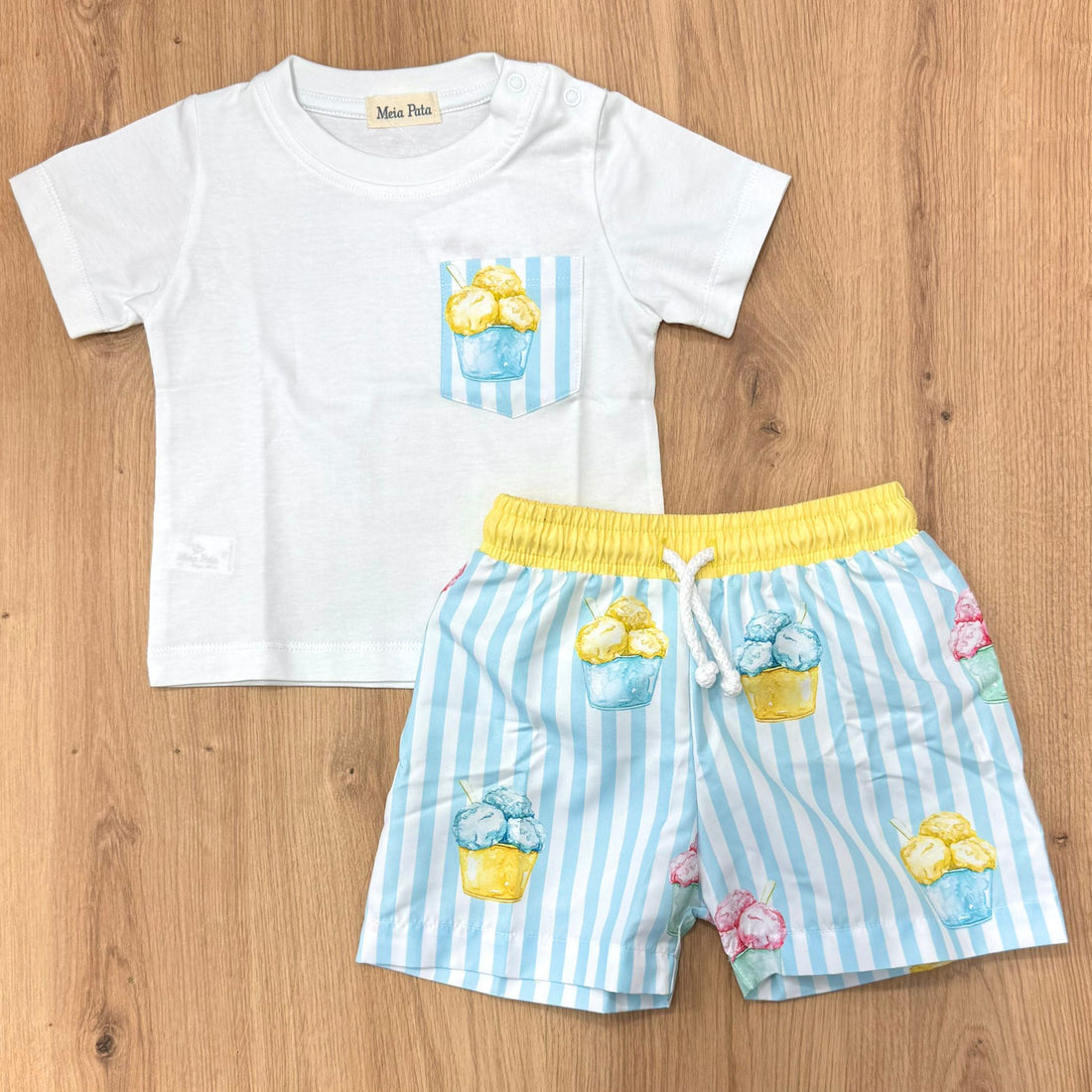 Meia Pata T-shirt e Costumino Ice Cream - Anima Kids