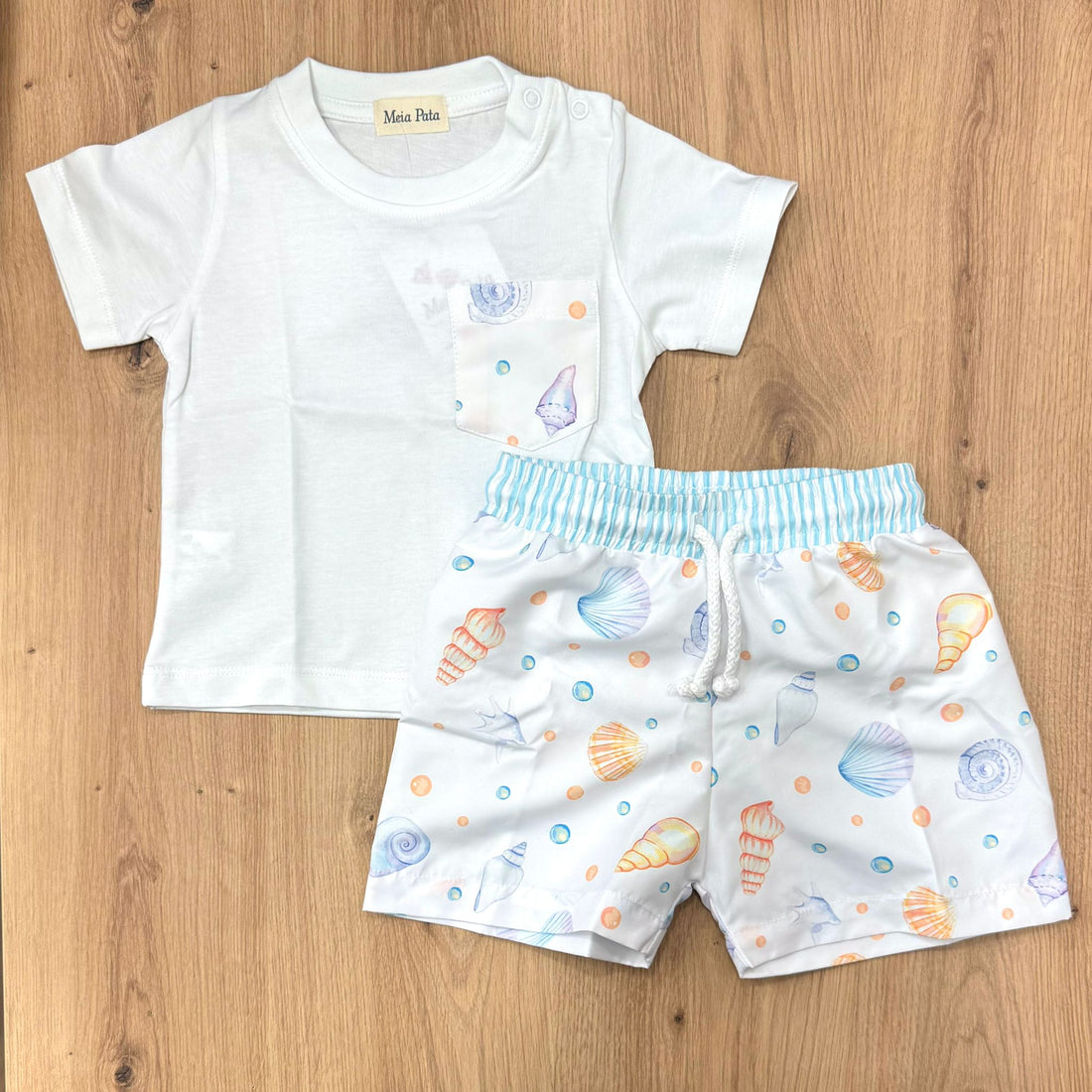 Meia Pata T-shirt e Costumino Seashelles - Anima Kids