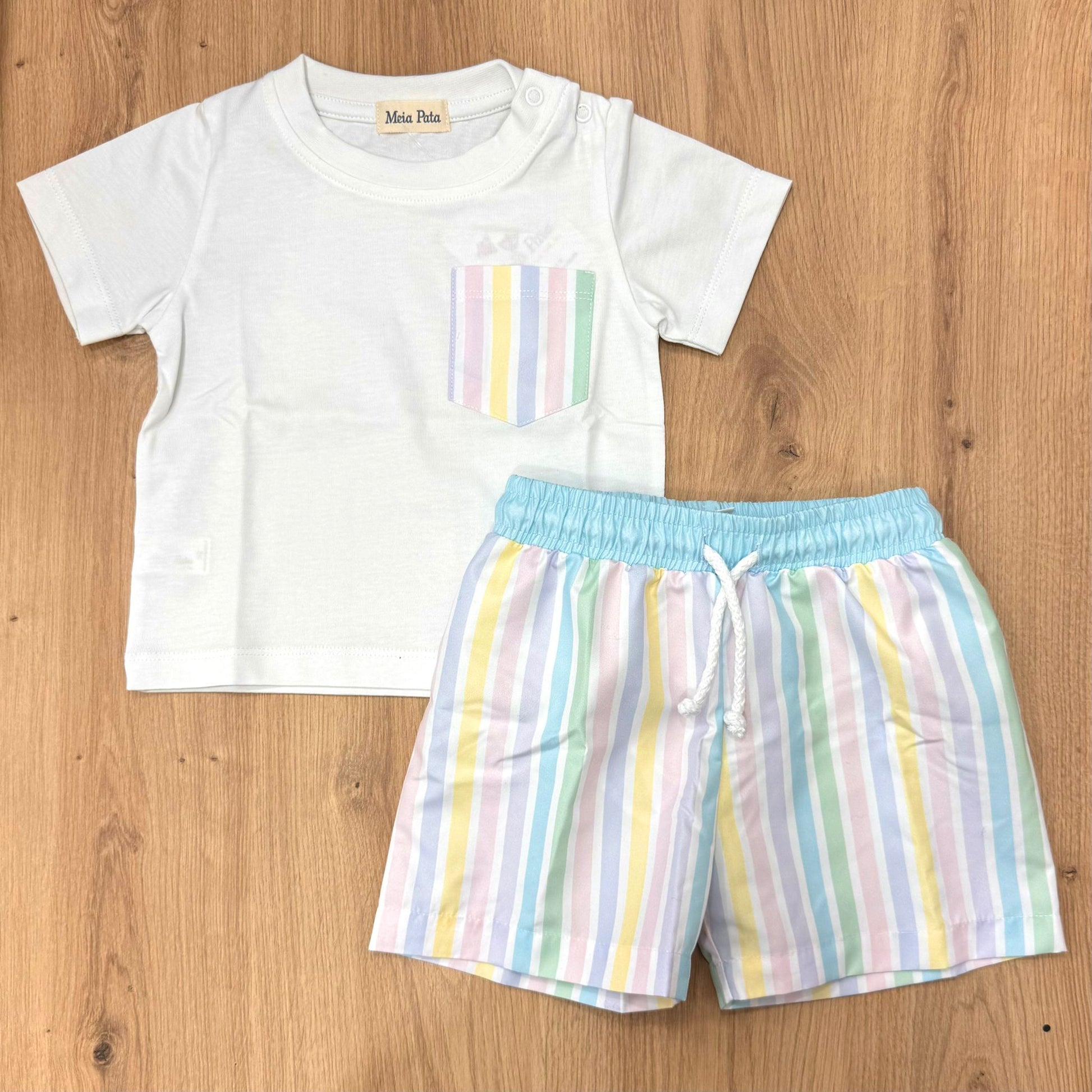 Meia Pata T-shirt e Costumino Stripes Colors - Anima Kids