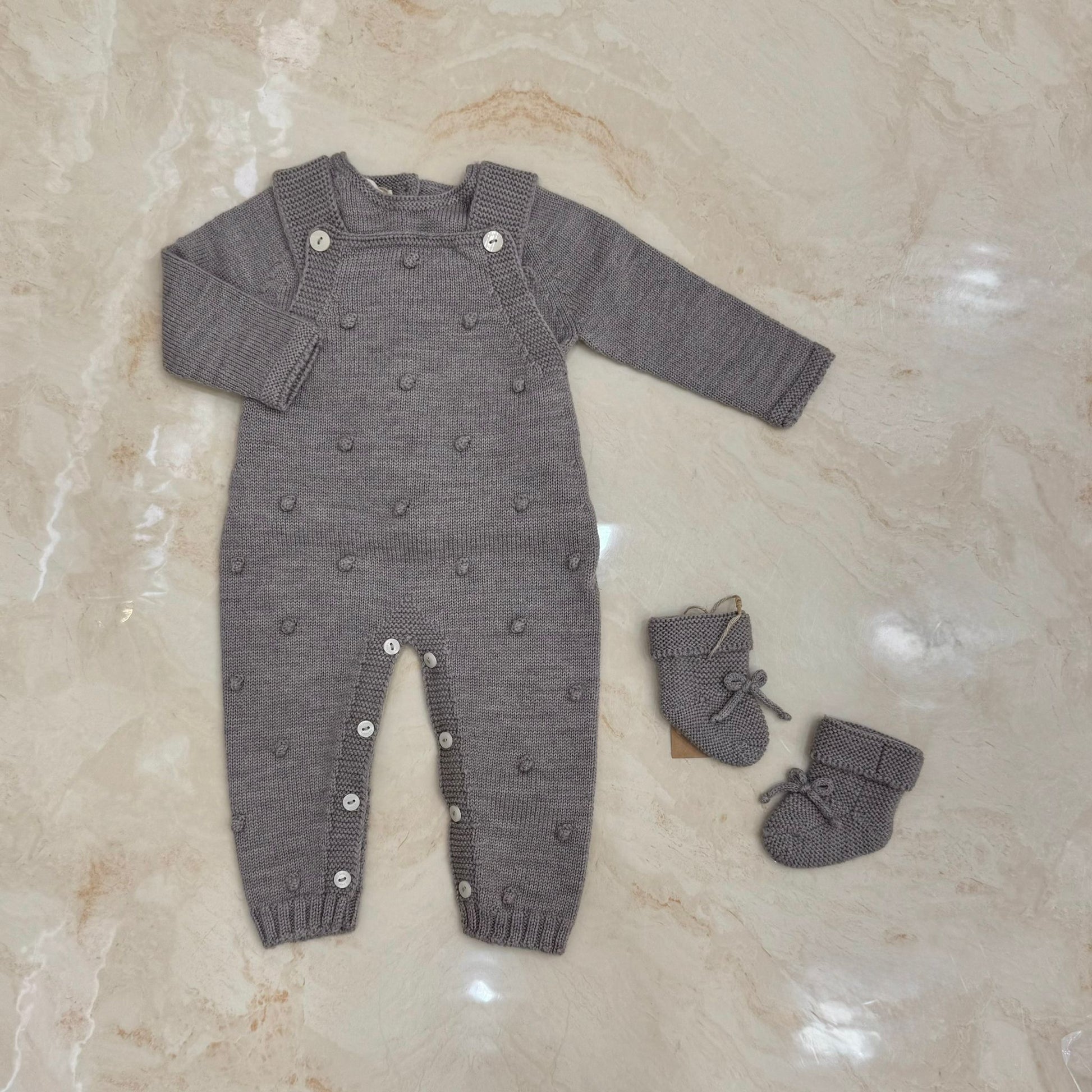 Mi Lucero Salopette con scarpine in pura lana - Anima Kids