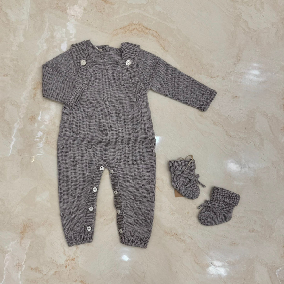 Mi Lucero Salopette con scarpine in pura lana - Anima Kids