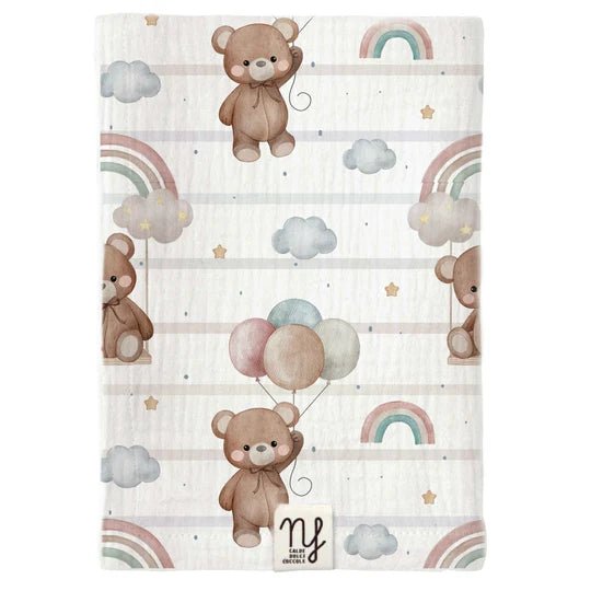 Nannafrufru Mussola Righe Orsetto - Anima Kids