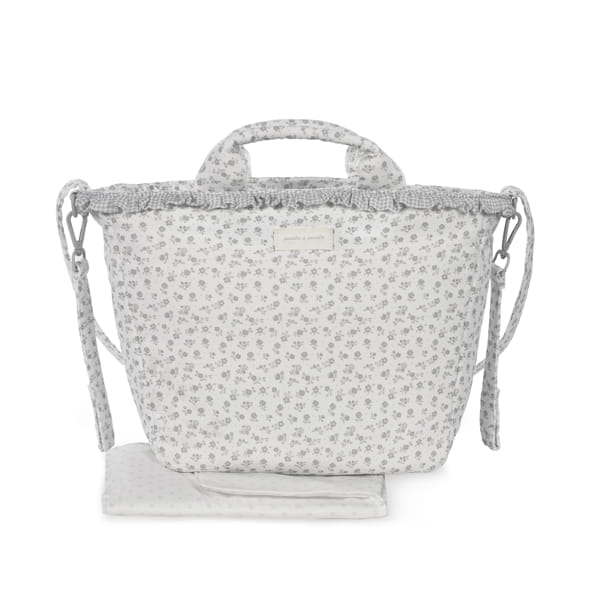 Pasito a Pasito Borsa Fasciatoio Little Bloom Flowers Grey - Anima Kids