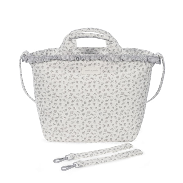 Pasito a Pasito Borsa Fasciatoio Little Bloom Flowers Grey - Anima Kids