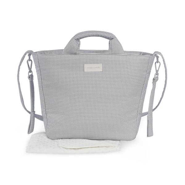 Pasito a Pasito Borsa Fasciatoio Little Bloom Vichy Grey - Anima Kids