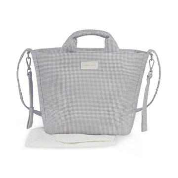 Pasito a Pasito Borsa Fasciatoio Little Bloom Vichy Grey - Anima Kids