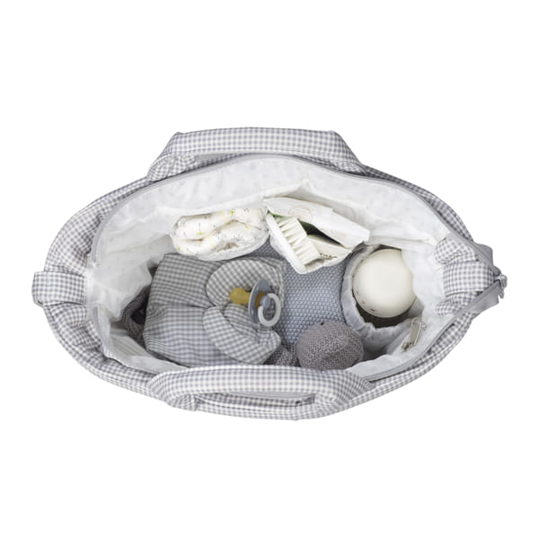 Pasito a Pasito Borsa Fasciatoio Little Bloom Vichy Grey - Anima Kids