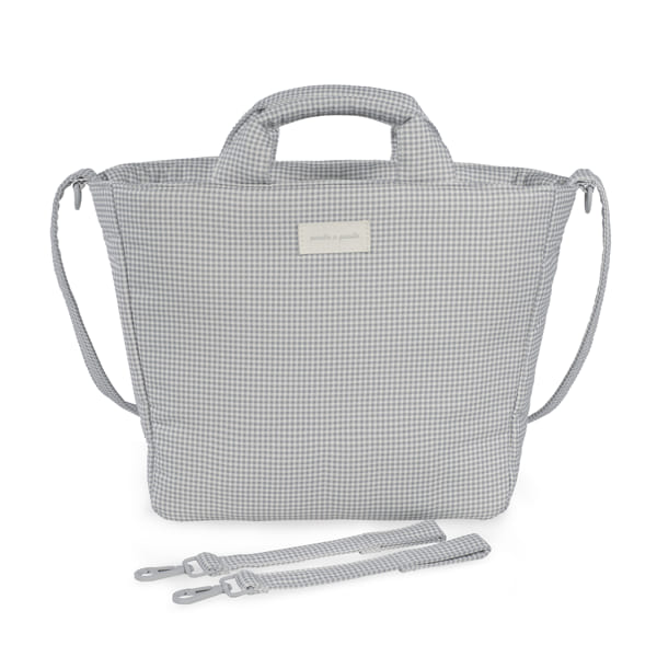 Pasito a Pasito Borsa Fasciatoio Little Bloom Vichy Grey - Anima Kids