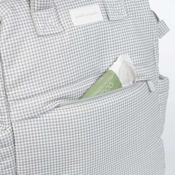 Pasito a Pasito Zaino Little Bloom Vichy Grey - Anima Kids