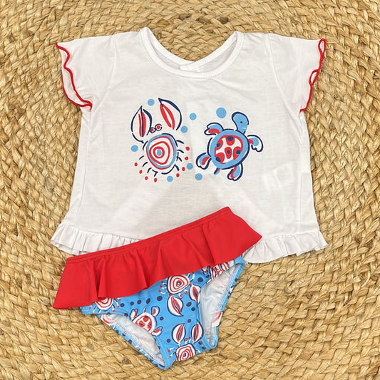 Calamaro T-shirt con costumino Animali del Mare