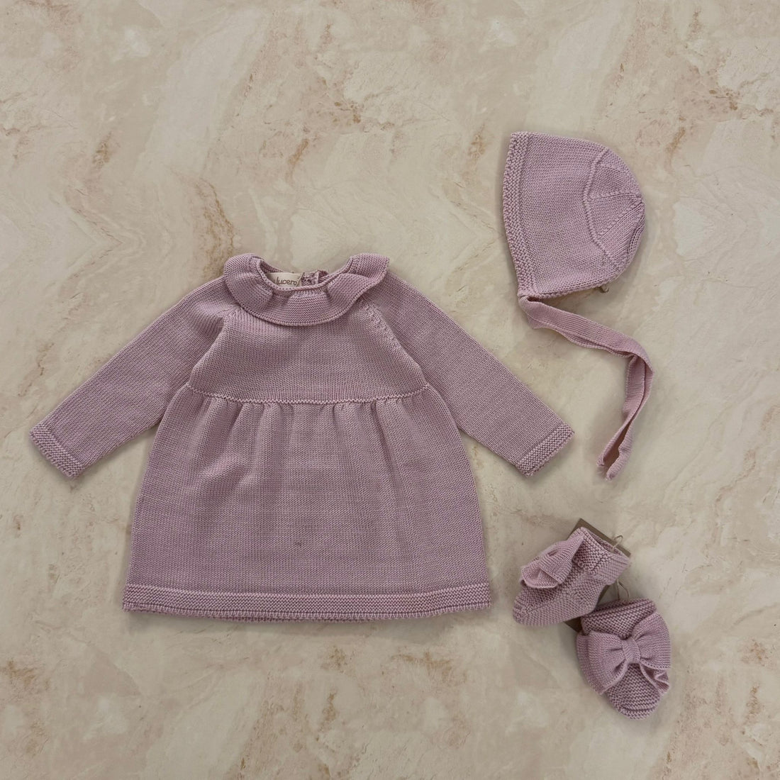 Mi Lucero Abitino con scarpine e cuffia in pura lana