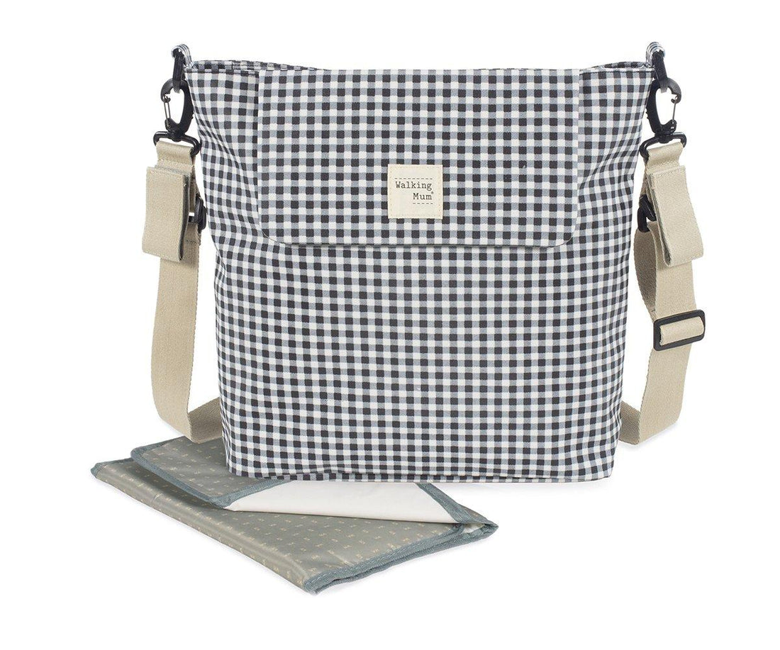 Walking Mum Borsa fasciatoio I love vichy black - Anima Kids