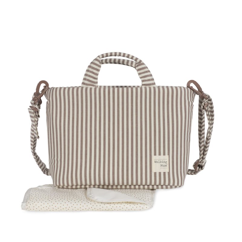Walking Mum Borsa Fasciatoio Pralinè Strips Moka - Anima Kids
