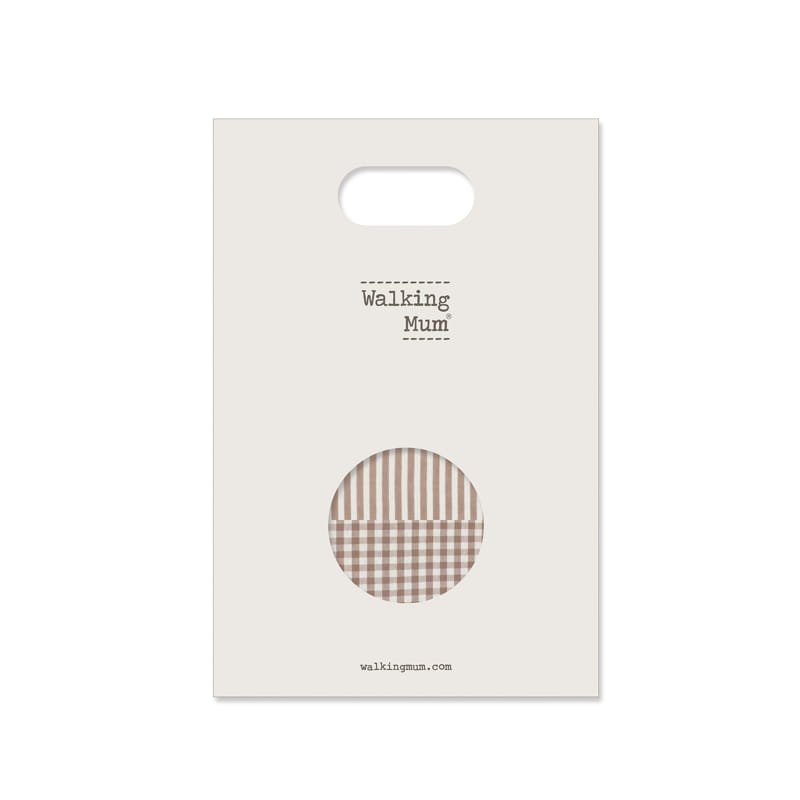 Walking Mum Set Mussole Pralinè Vichy e Stripe Moka - Anima Kids