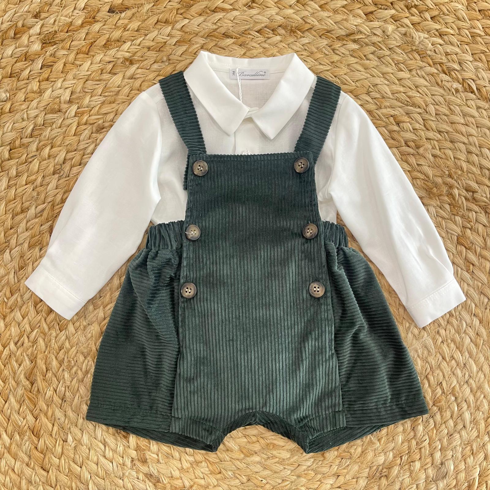 Barcellino Ribbed dungarees and bodysuit