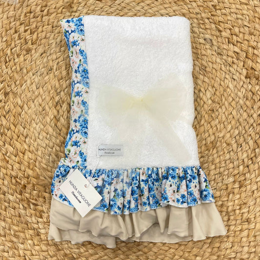 Nunù Beachwear Flora Blue Beach Towel