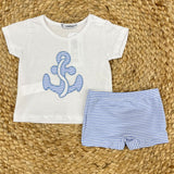 Squid T-shirt with striped swimsuit
