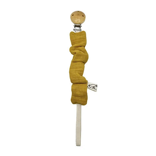 Cucùsettete Chain Pacifier Holder Clip in natural wood