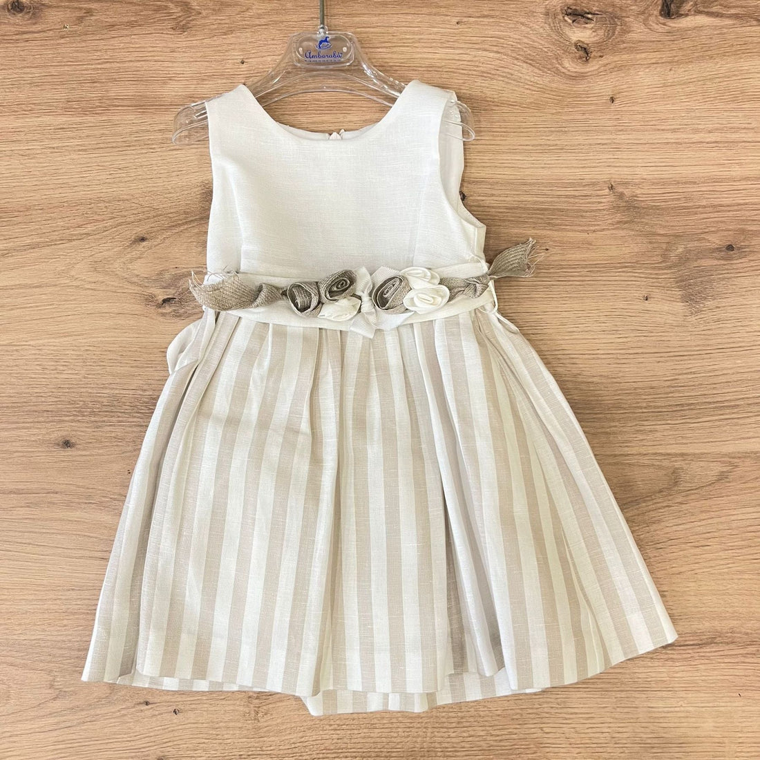 Abitino con righe e rose in vita - Anima Kids