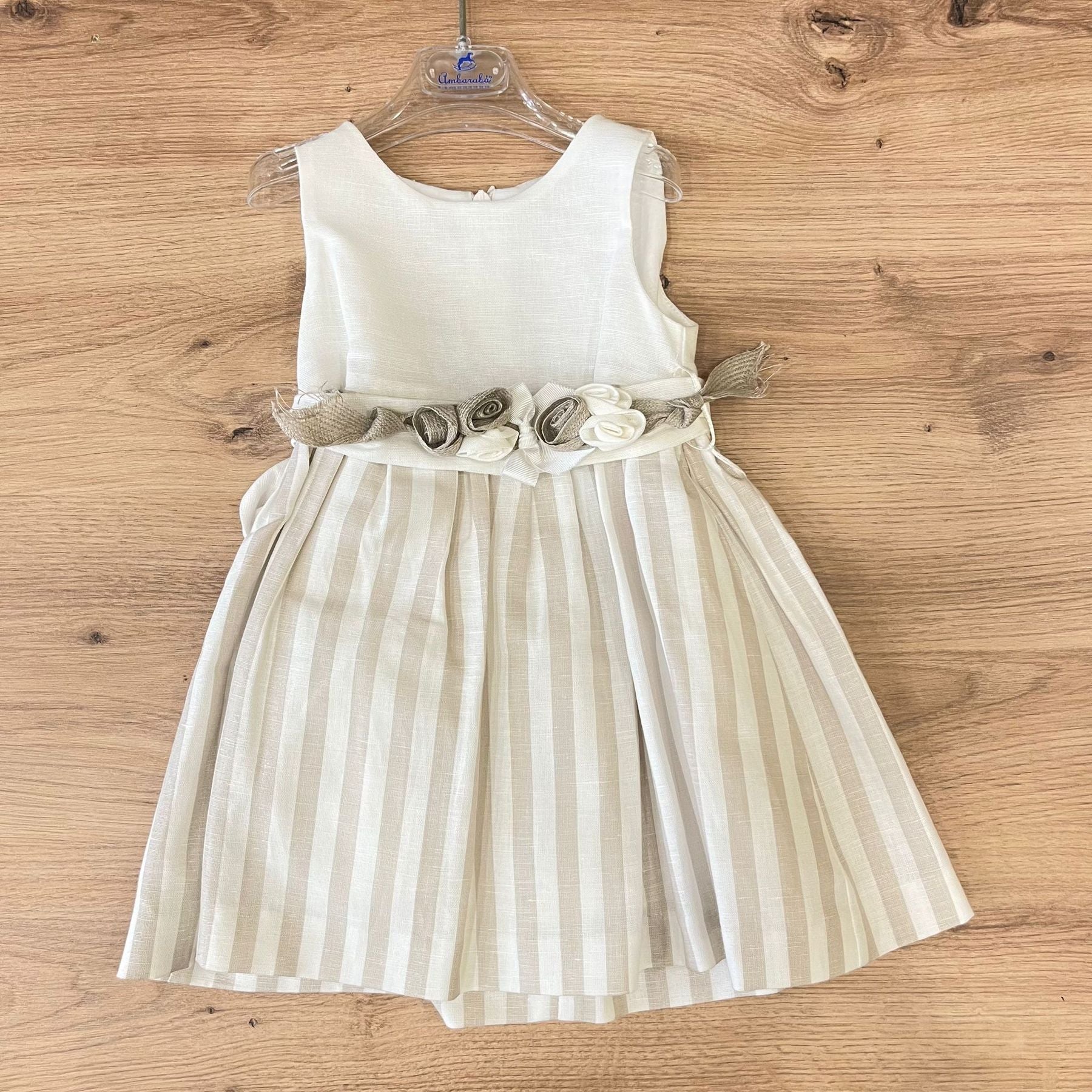 Abitino con righe e rose in vita - Anima Kids