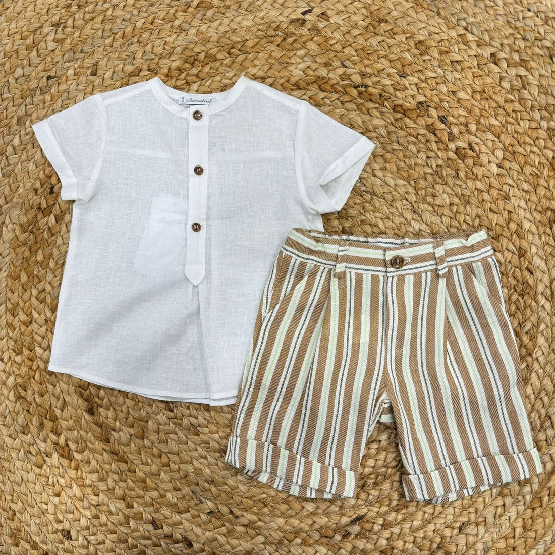 Barcellino Camicina e pantaloncino A righe - Anima Kids