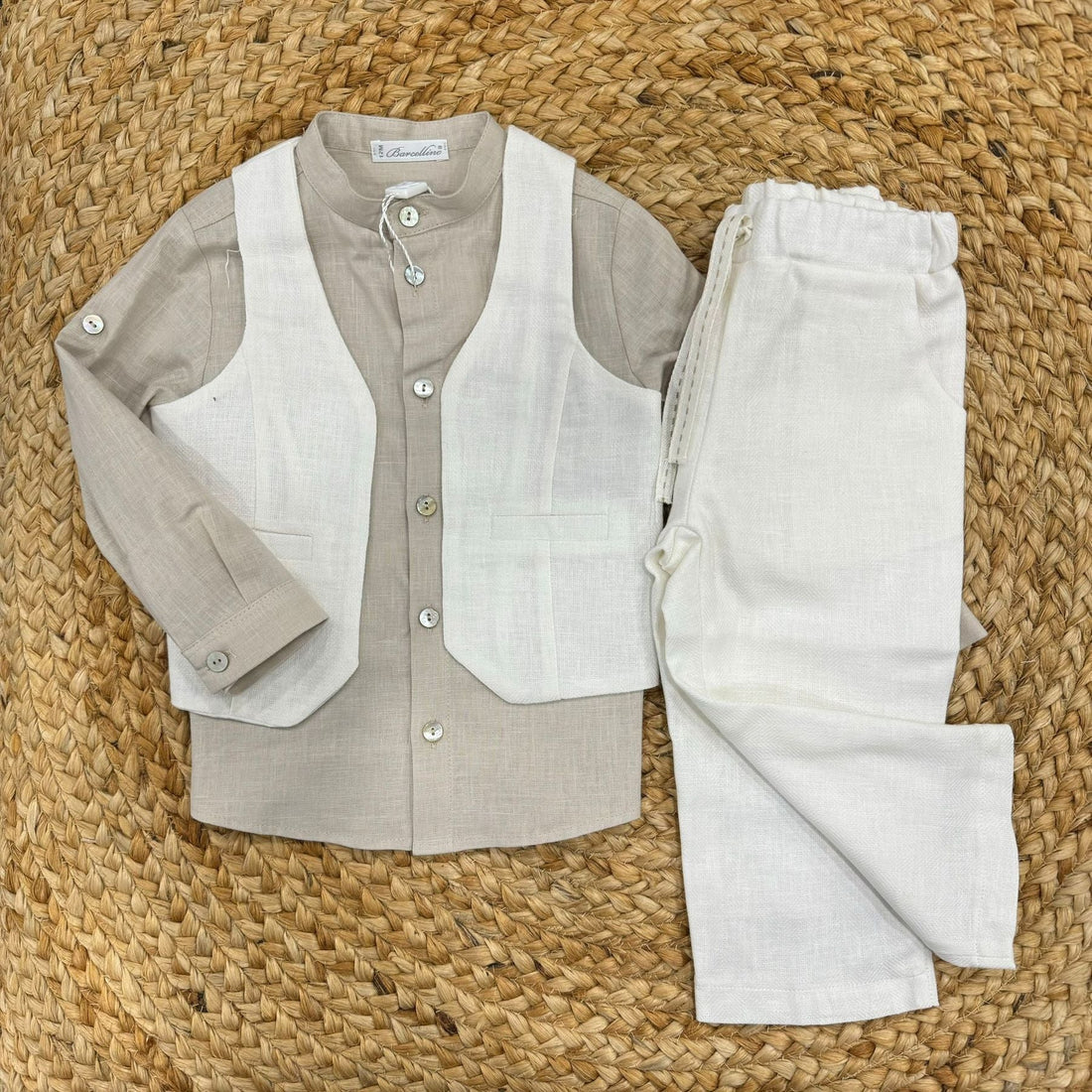 Barcellino Completino 3 pezzi in Lino - Anima Kids