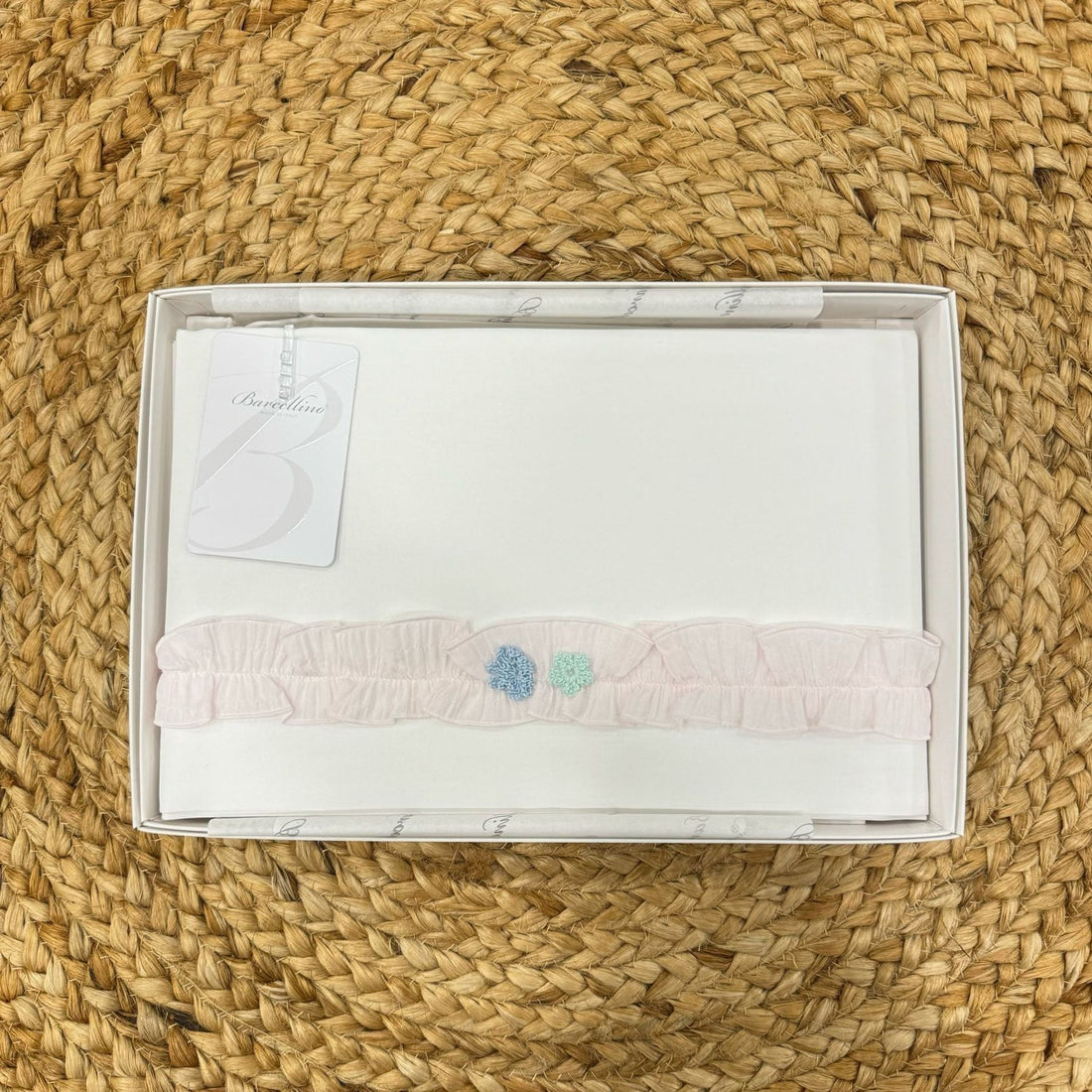 Barcellino Set Lenzuolino Con ricami Per Passeggino - Anima Kids