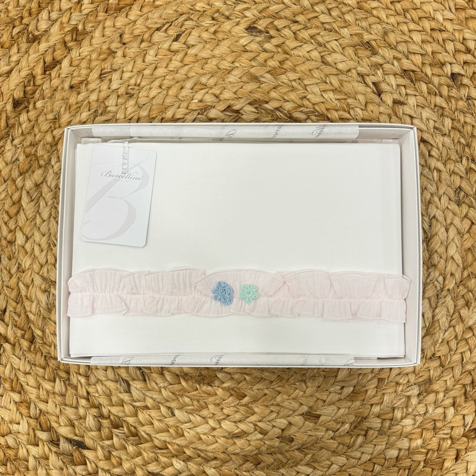 Barcellino Set Lenzuolino Con ricami Per Passeggino - Anima Kids