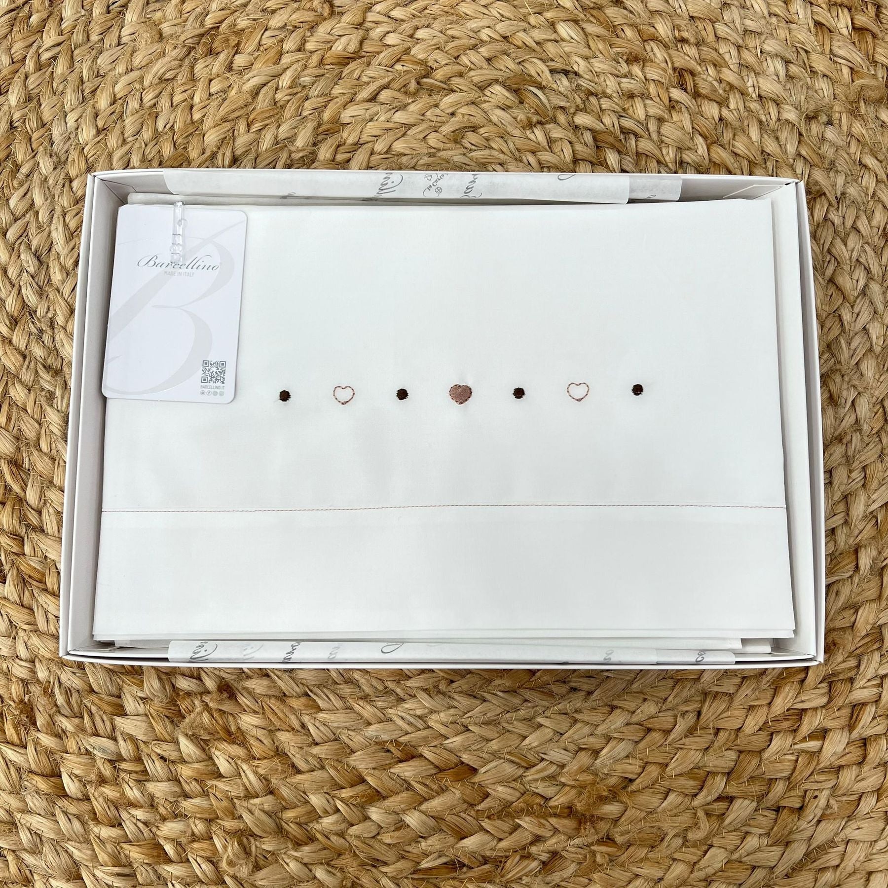 Barcellino Set Lenzuolino Cuoricini Per Passeggino - Anima Kids