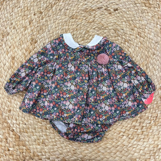 Del Sur Floral blouse and culotte