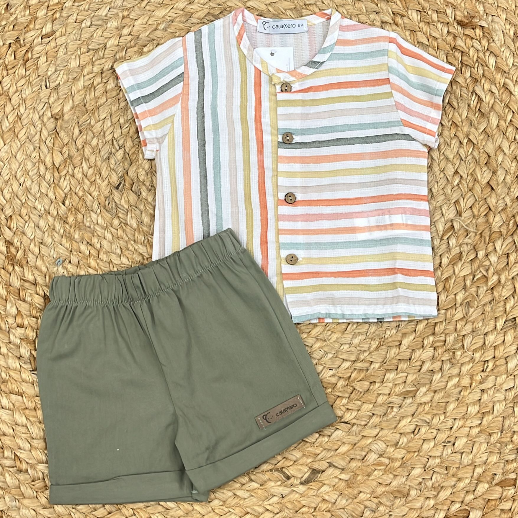 Squid Striped shirt and shorts