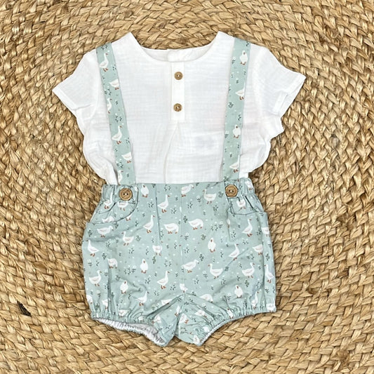 Del Sur Duckling overalls and shirt