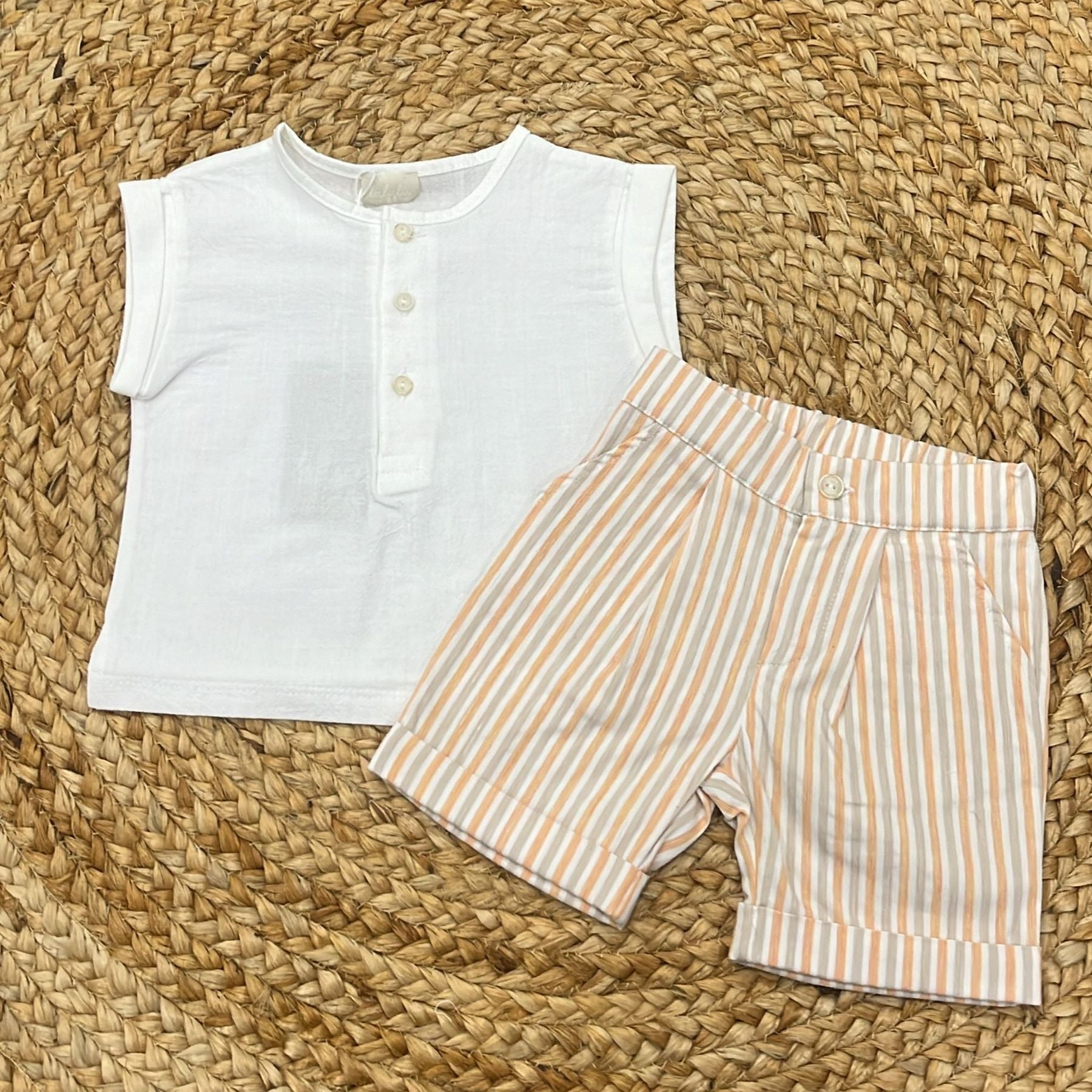 Lalalù Striped t-shirt and shorts