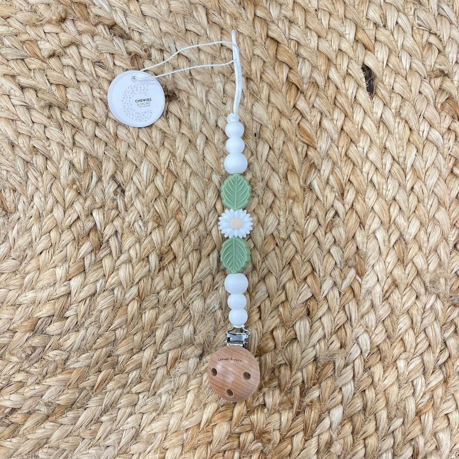 Buzz Leaf and Daisy Pacifier Holder Chain