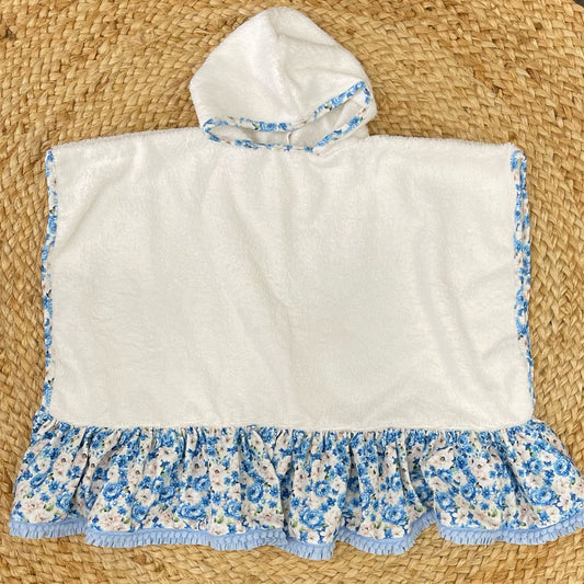 Nunù Beachwear Poncho Flora Blue