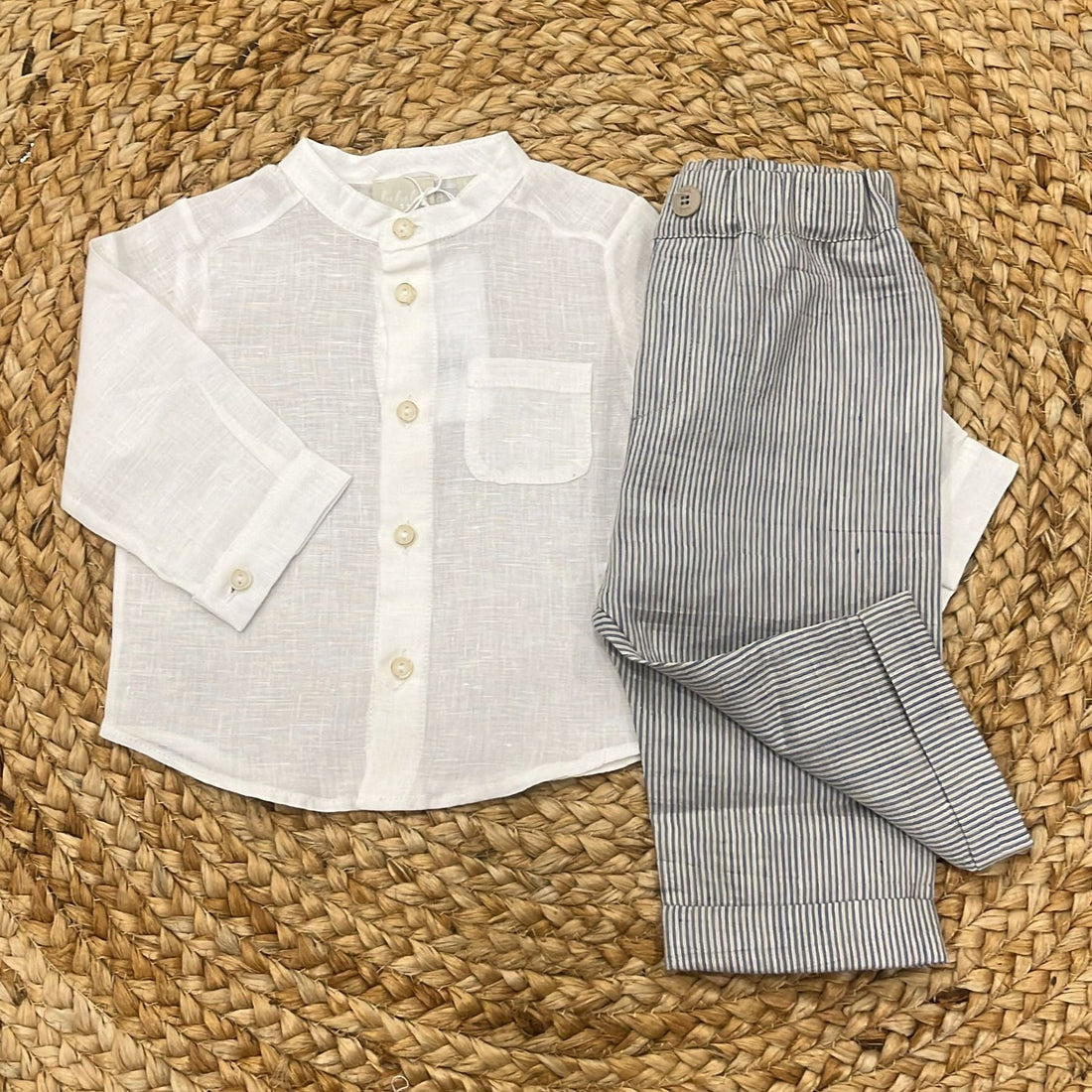Lalalù Camicina con pantalone in Lino - Anima Kids