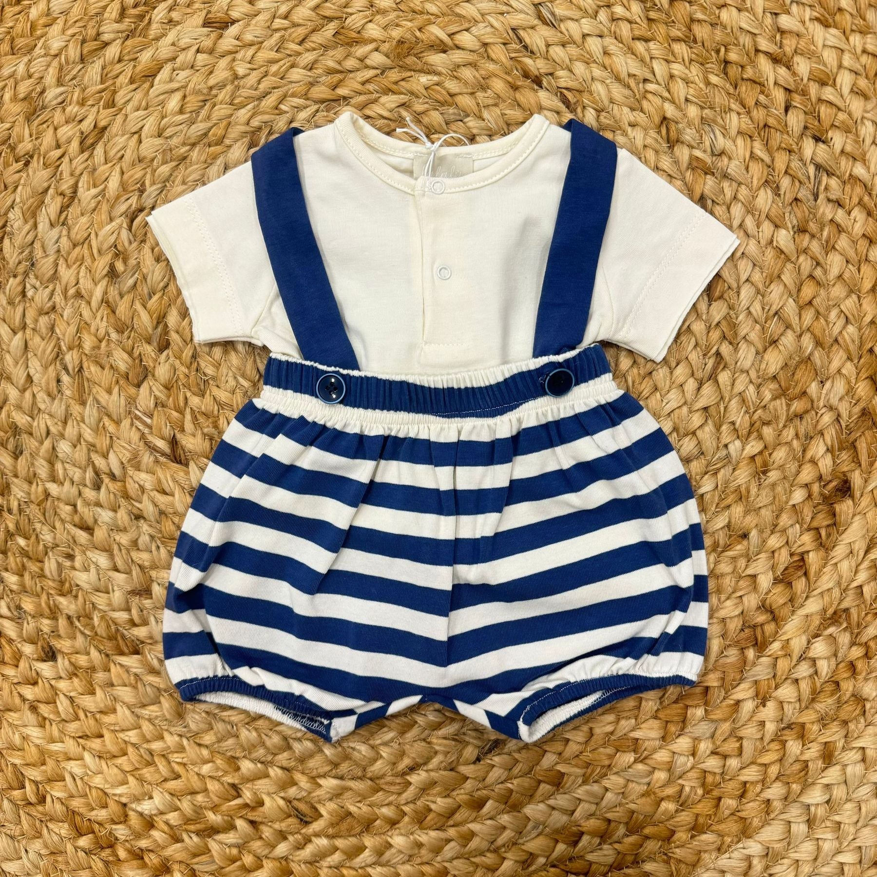 Lalalù Salopette con magliettina A righe - Anima Kids