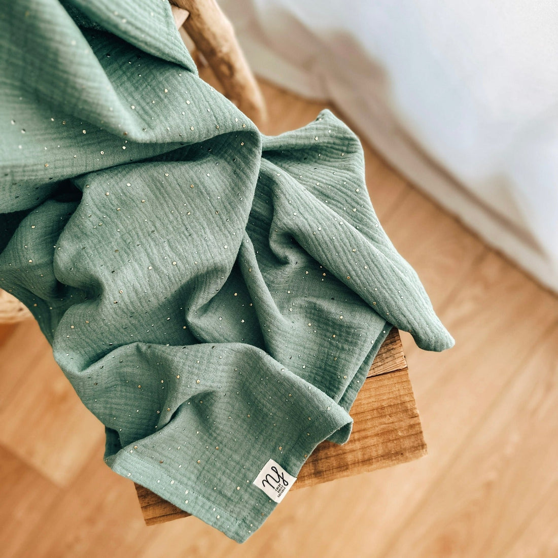 Nannafrufru Mussola Pois Gold - Anima Kids