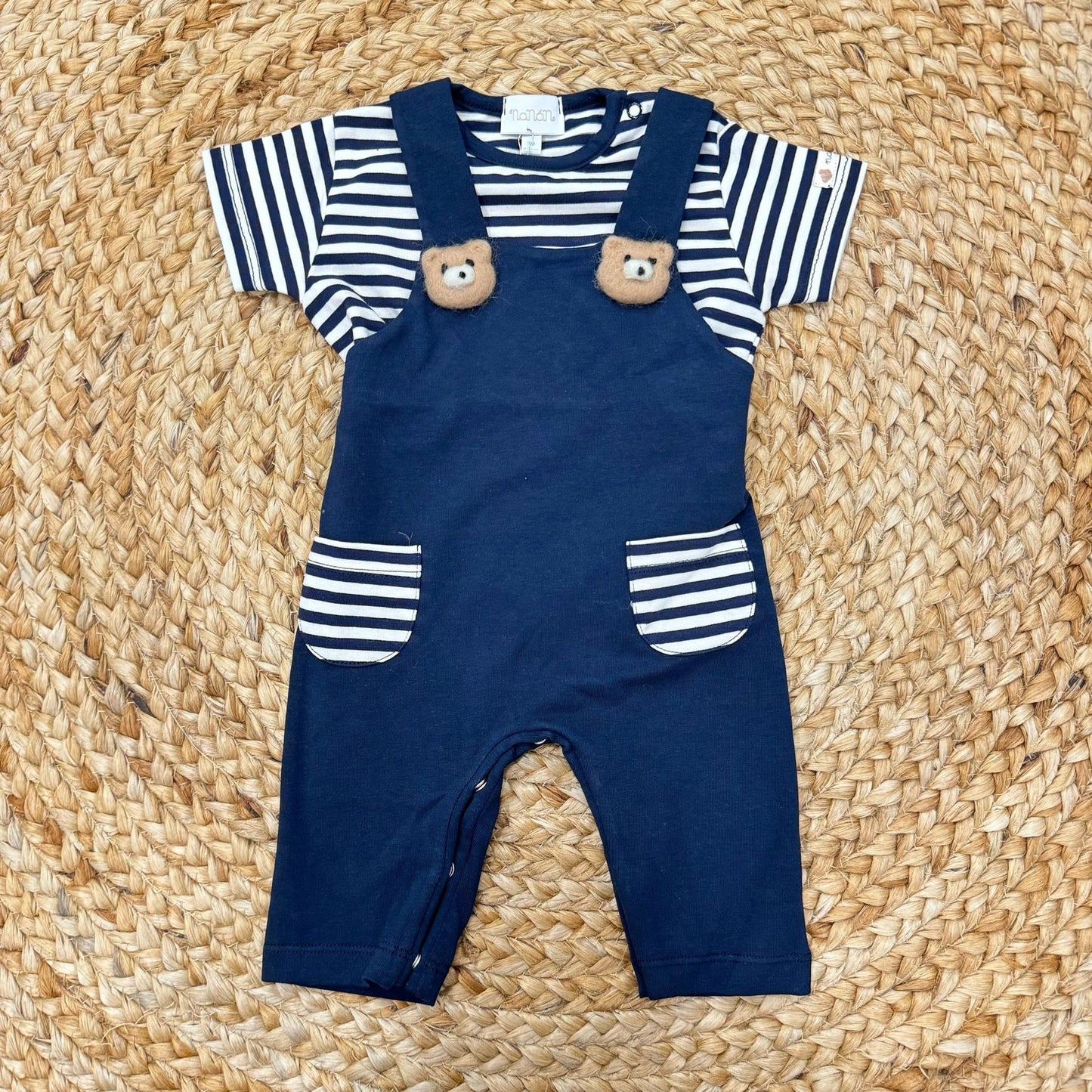 Nanàn Dungarees with Teddy bears t-shirt
