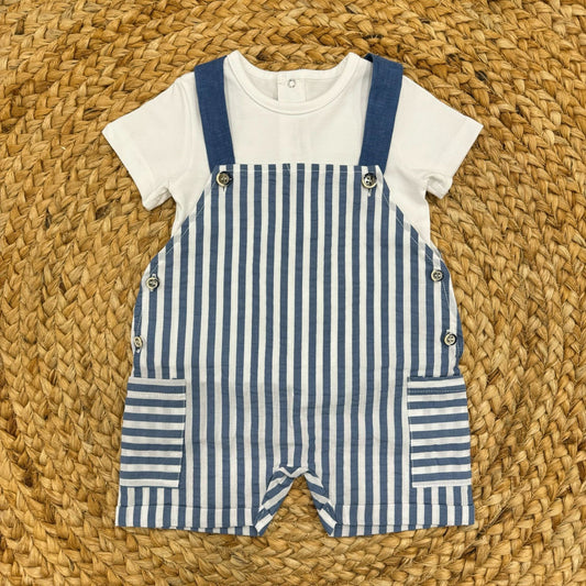Barcellino Dungarees with striped t-shirt