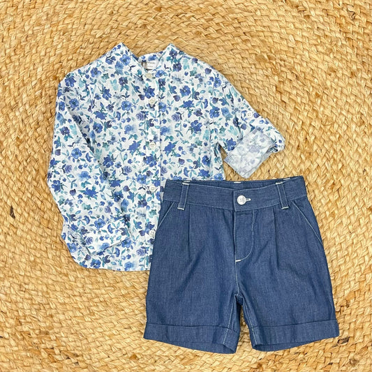 Flying Beans Floral shirt and shorts