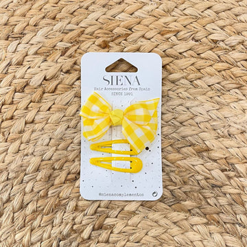 Siena Set clip Fiocco Vichy - Anima Kids