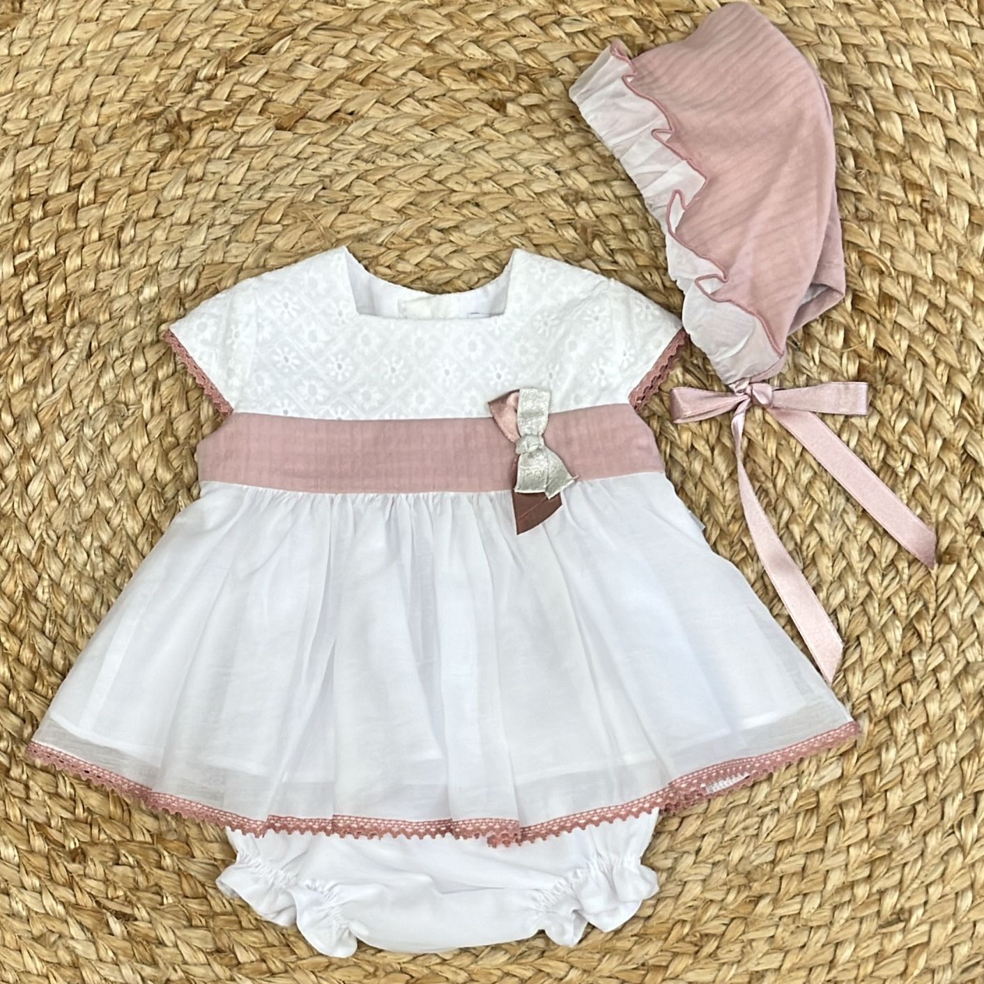 Yoedu Blusa con Coulotte e Cuffia Sangallo - Anima Kids